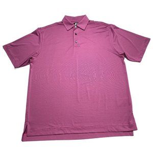 Footjoy Polo Shirt Pink Blue Stripe FJ‎ Golf